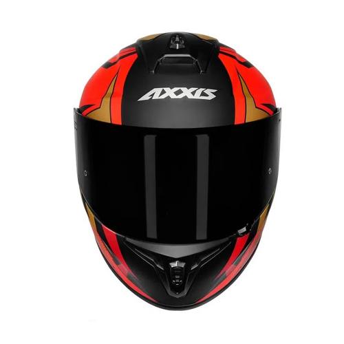 Capacete Axxis Draken Vector Matt Preto/ Vermelho/ Dourado