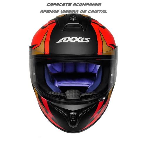 Capacete Axxis Draken Vector Matt Preto/ Vermelho/ Dourado