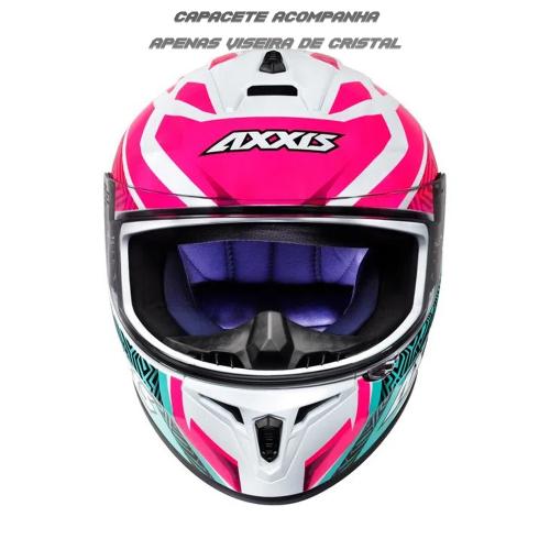 Capacete Axxis Draken Vector Gloss Branco/ Azul/ Pink