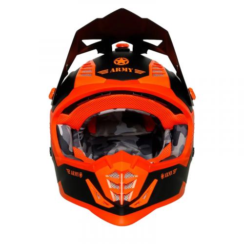 Capacete Army Patriot Duo Preto Fosco/ Laranja