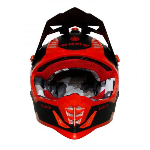 Capacete Army Patriot Duo Preto Fosco/ Vermelho