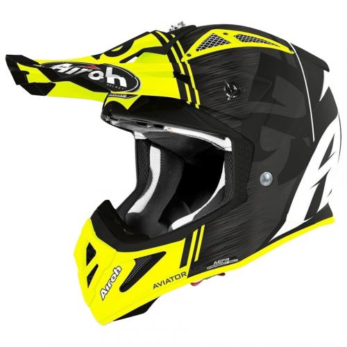 Capacete Airoh Aviator Ace Kybom Amarelo Fosco