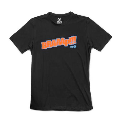 Camiseta Wide Open Braap Laranja Fluor/Preto