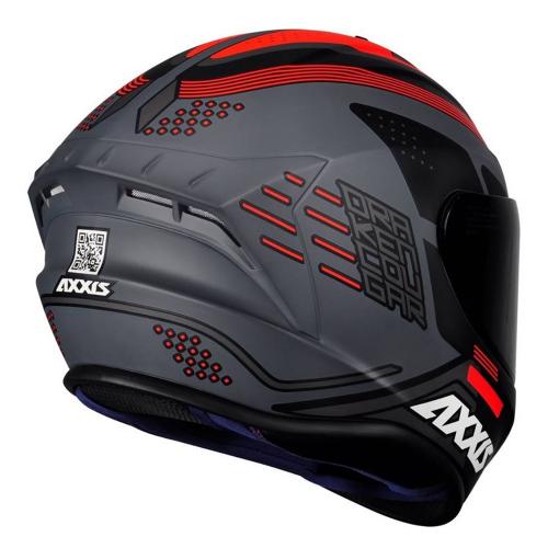 Capacete Axxis Draken Cougar Matt Cinza/Preto/Vermelho