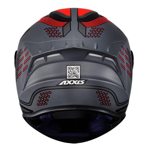 Capacete Axxis Draken Cougar Matt Cinza/Preto/Vermelho