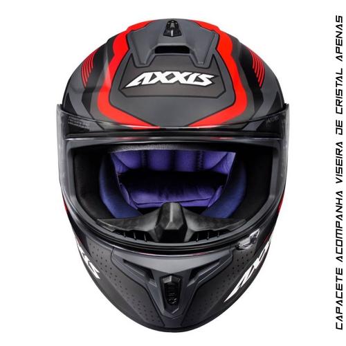 Capacete Axxis Draken Cougar Matt Cinza/Preto/Vermelho