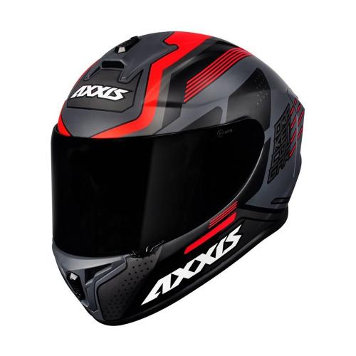 Capacete Axxis Draken Cougar Matt Cinza/Preto/Vermelho