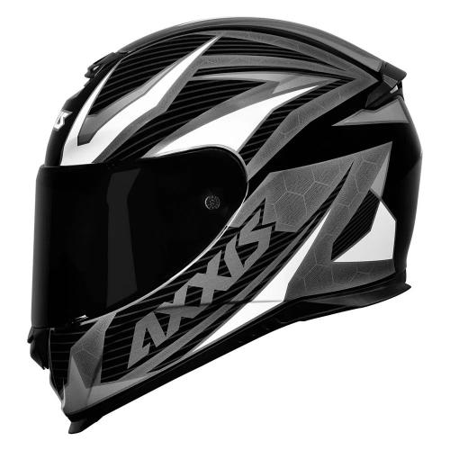 Capacete Axxis Eagle Power Gloss Preto/ Cinza/ Branco