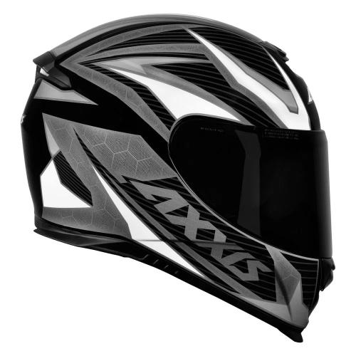 Capacete Axxis Eagle Power Gloss Preto/ Cinza/ Branco