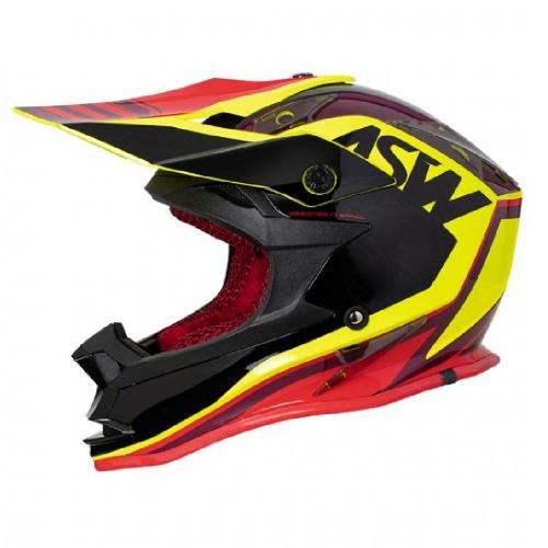 Capacete ASW Fusion Blast Preto/Amarelo/Vermelho