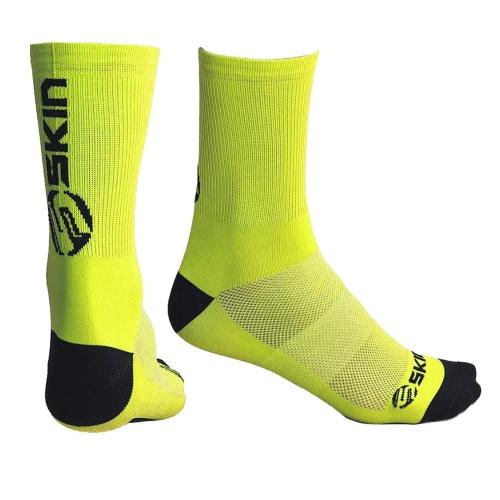 Meia Ciclismo Skin Sports Amarelo Neon/ Preto