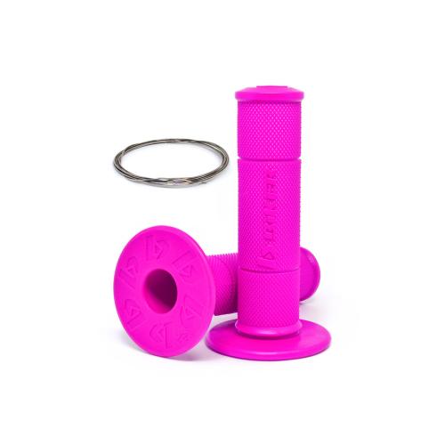 Manopla Biker Diamond Grip Rosa Neon