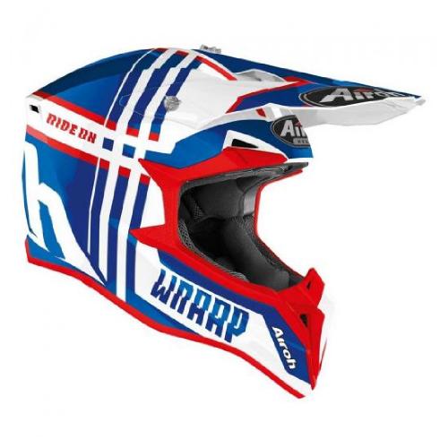 Capacete Airoh Wraap Broken Blue/Red Gloss