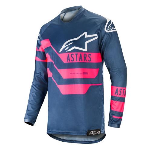 Kit Calça + Camisa Alpinestars Racer Flagship 2019 Índigo/Azul Marinho/Rosa