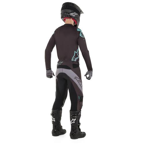 Kit Calça + Camisa Alpinestars Racer Tech Compass 2019 Preto/Cinza/Verde Água